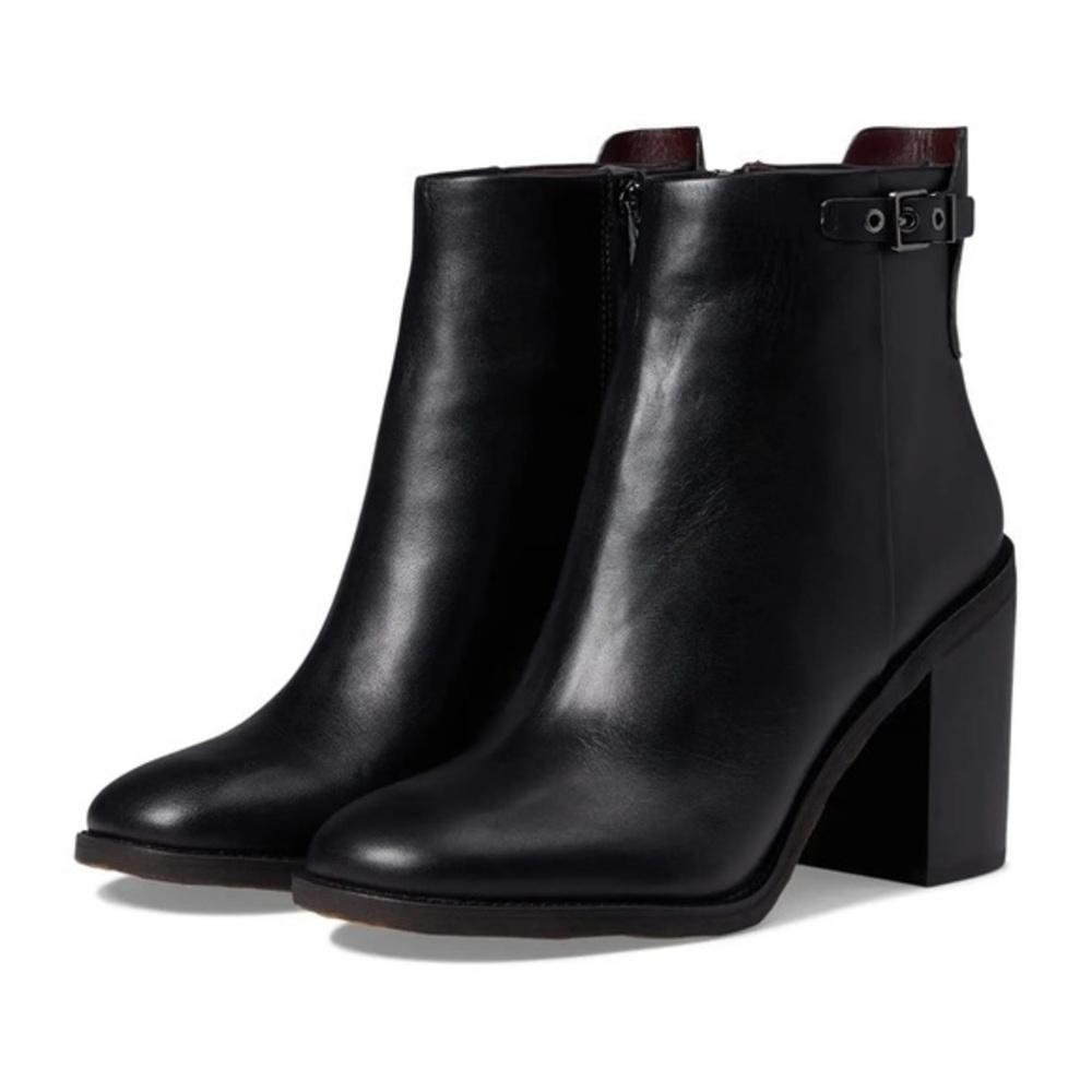 Franco Sarto Rivet Bootie Black Leather size 8.5 NWOB